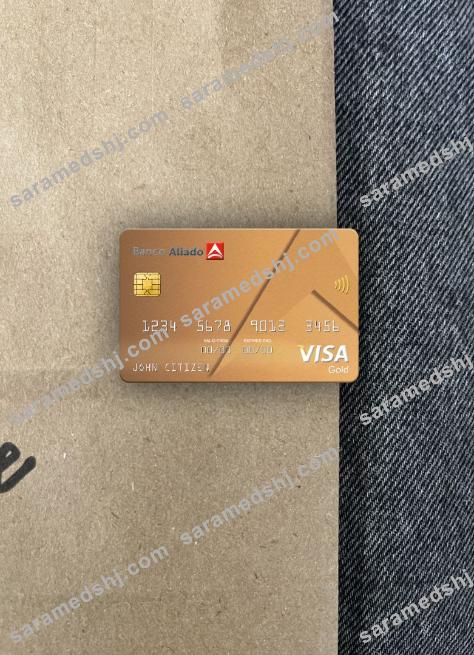 Panama Banco Aliado bank visa gold card photolook front